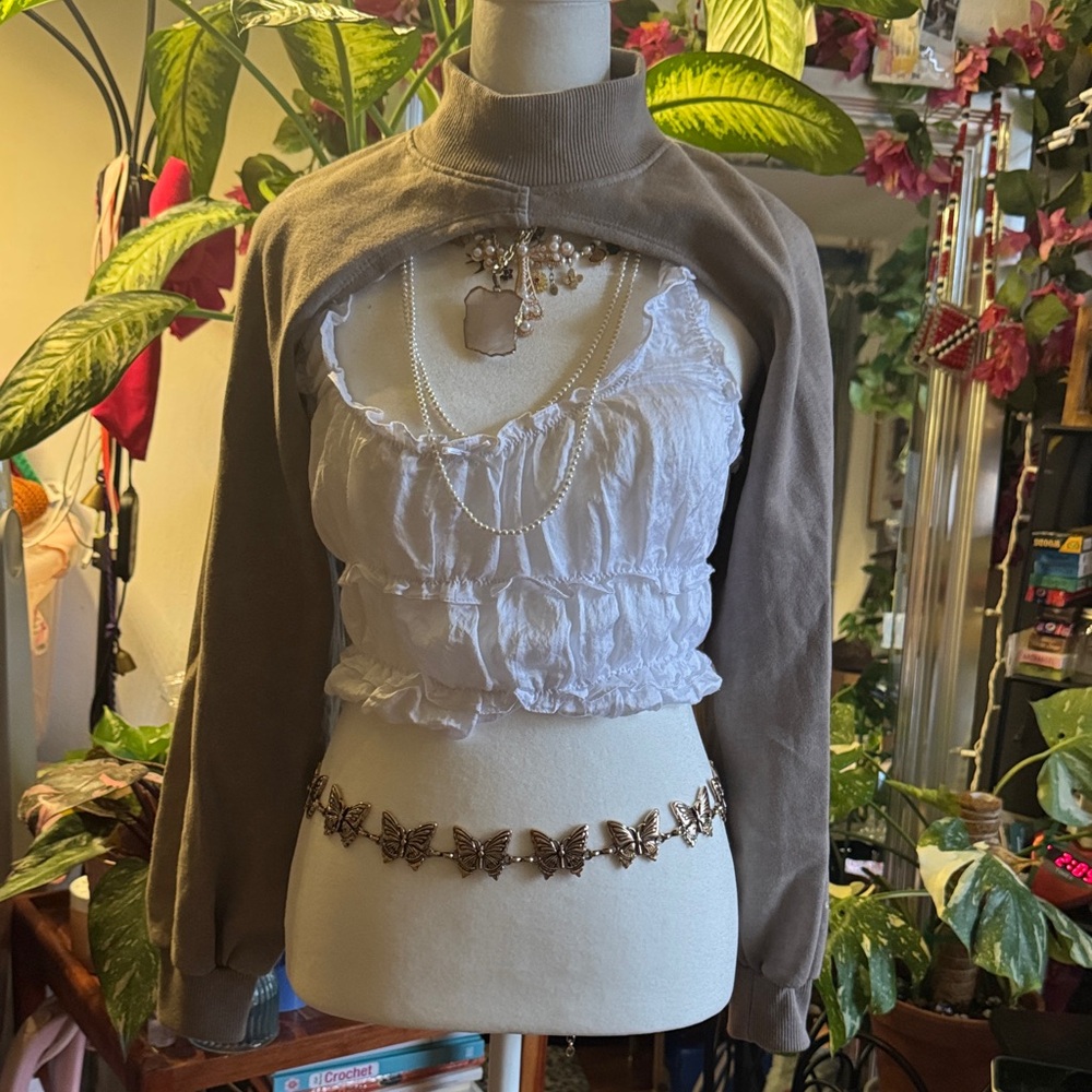Zara Bolero Shrug size Small in the color Mushroom Brown